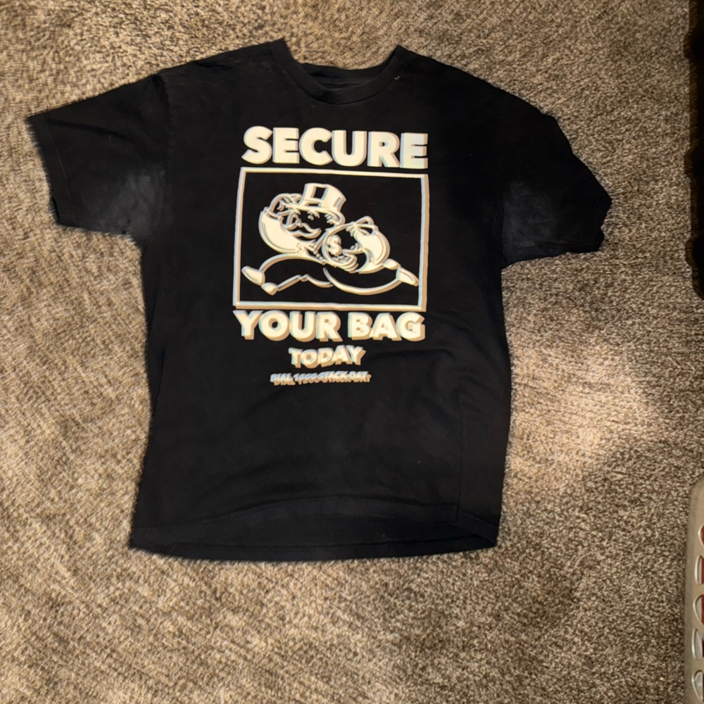 Black Graphic Tee with White Print
